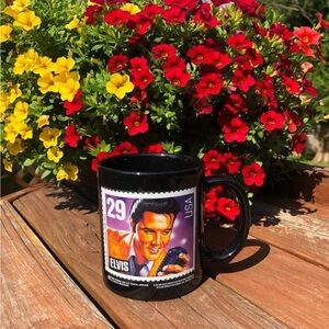 COPY - Elvis 29 Cent US Stamp Coffee Mug Cup Presley Enterprises Stamp Black Tea